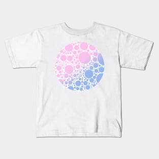 Light Pastel Pink and Pale Sapphire Blue Bubbles Kids T-Shirt